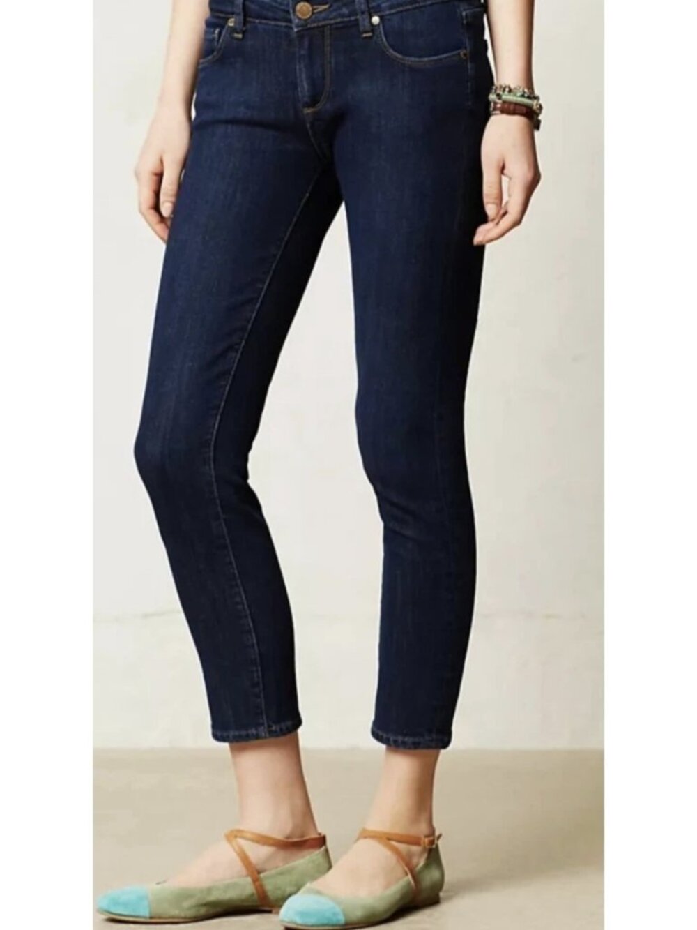 PAIGE Kylie Crop Skinny Jeans Size 25 Dark Wash Cuffed Stretch Denim